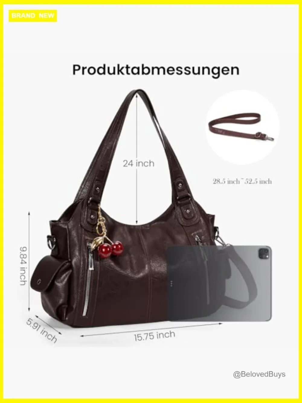 Slouchy Hobo Shoulder Bag Soft Leather Tote Crossbody Y2k Satchel